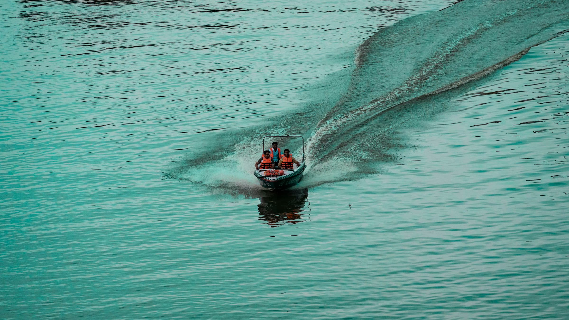 Yamaha electric WaveRunner on the water, first production electric PWC